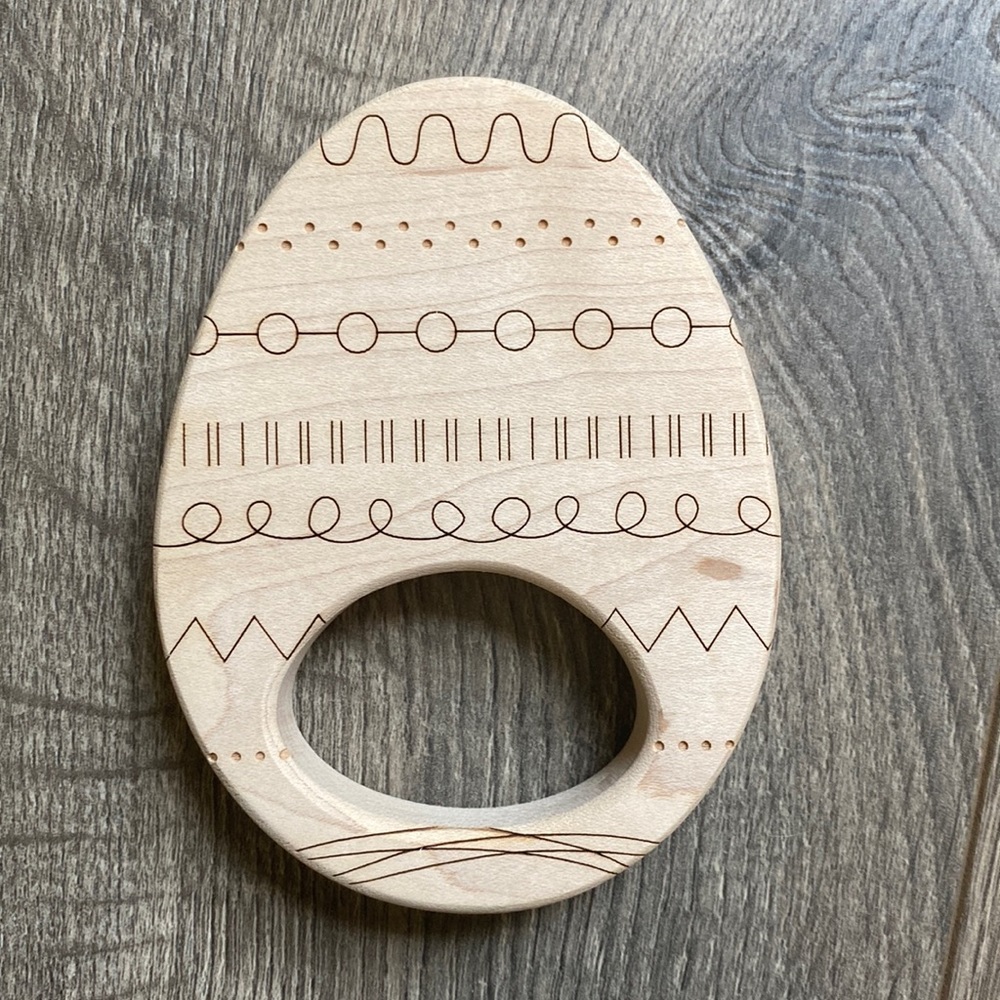 Smiling Tree Toys Wooden Easter Egg Teether